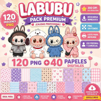 Kit Imagenes Png Labubu Cliparts Papeles Digital