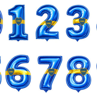 Kit Imprimible Globos Números Equipo Fútbol Boca Jr Cameo