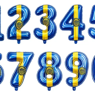 Kit Imprimible Globos Números Fútbol Rosario Central Cameo