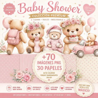 Kit Imagenes Png Ositos Rosas Baby Shower Cliparts Papeles