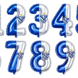 Kit Imprimible Globos Números Equipo Fútbol Velez Cameo