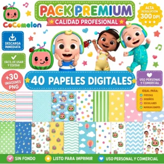 Kit Imagenes Png Cocomelon Cliparts Papeles Digital